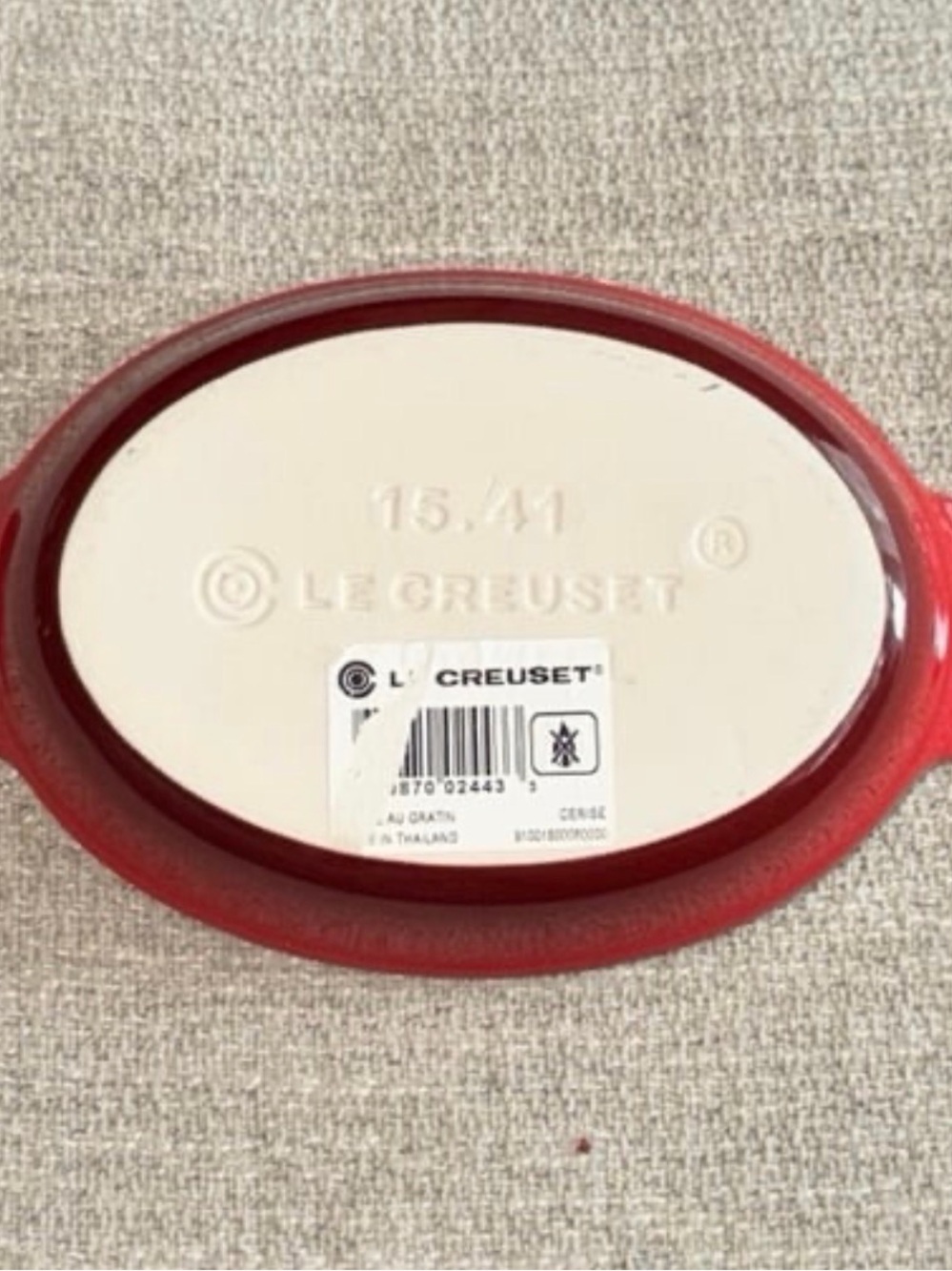 NWT Le Creuset Heritage Cherry Red - Cerise 15.41 Handled Au Gratin Dish